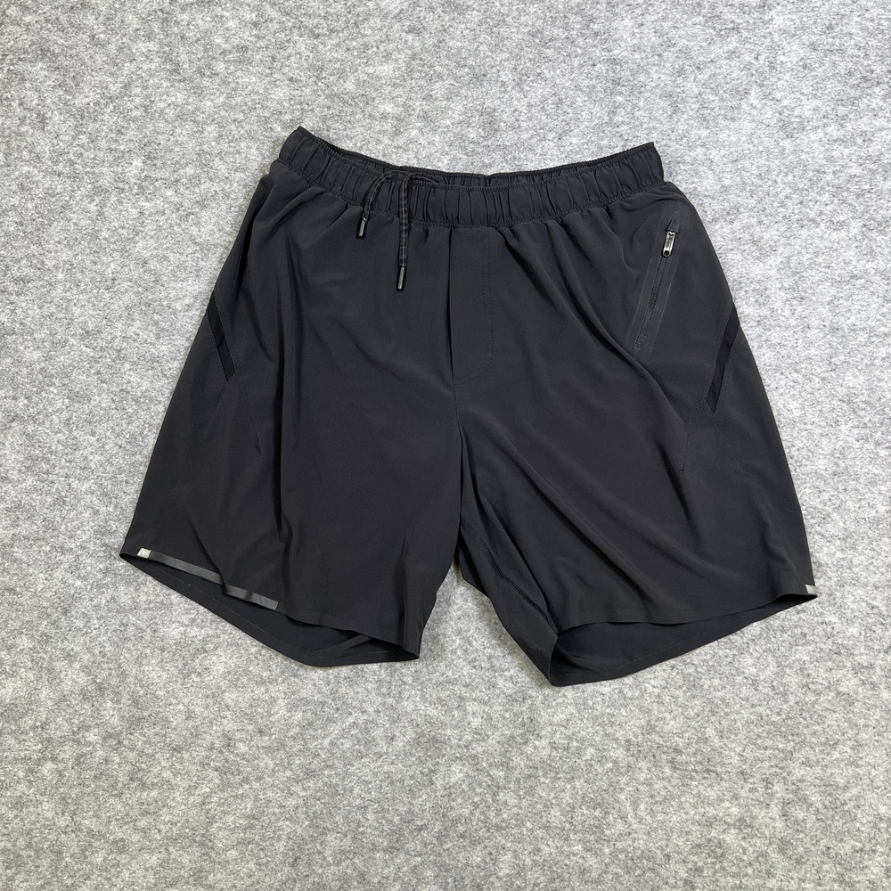 Lululemon Shorts Mens L Black Lined Athletic Running 8 In Pockets Reflective